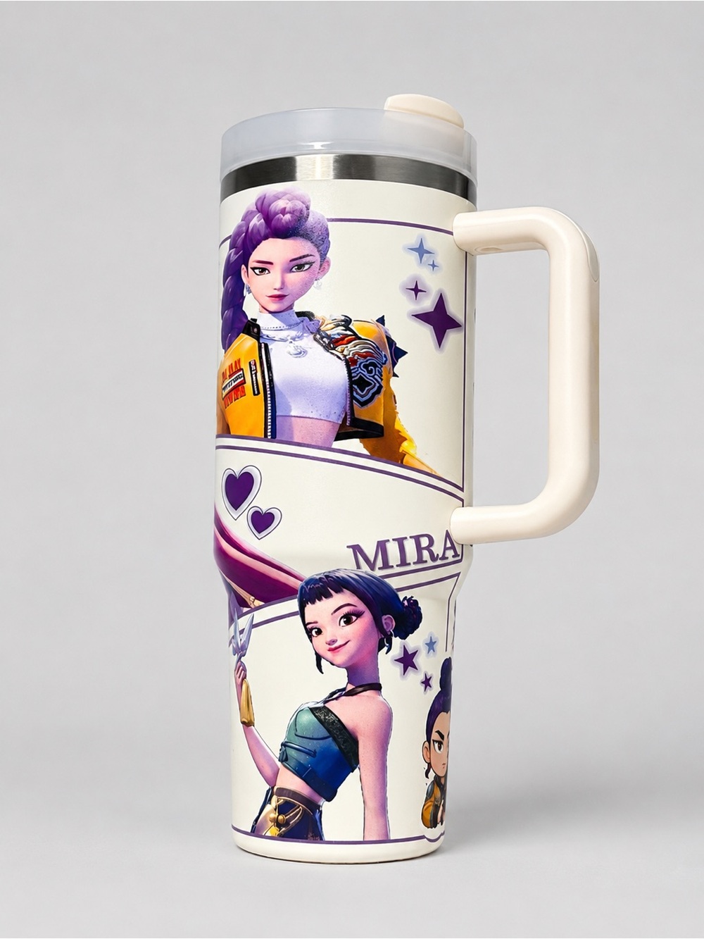 KPOP Demon Hunters Character Tumbler – Handle Cup with Straw & Lid 40 oz
